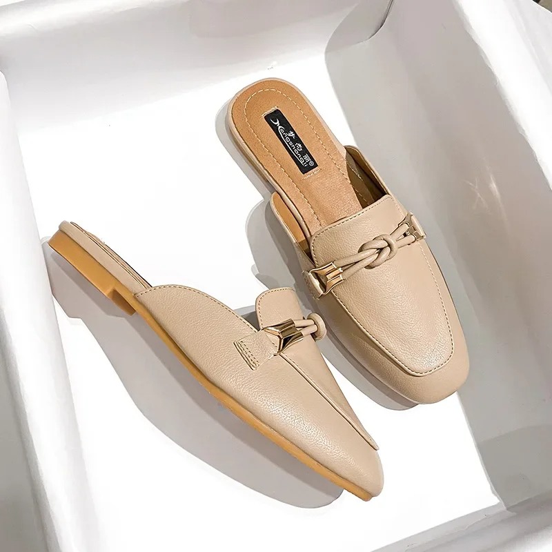Women'S Fashion Korea - Damesschoenen Mode Baotou Halve pantoffels Elegante