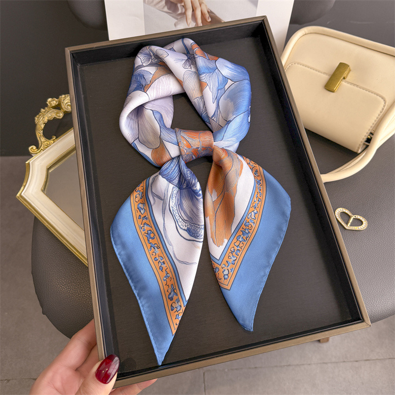 Women Fashion Necktie - 2026 Nieuwe Bloemenprint Hijab Zijden Vierkante