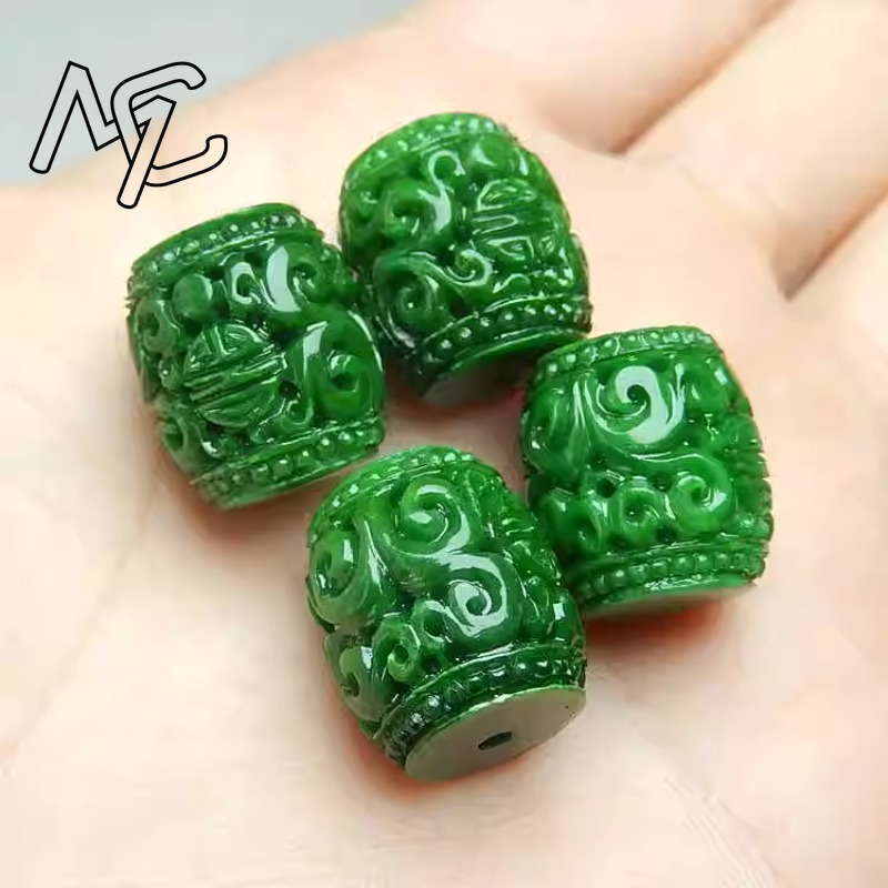 Women'S Fashion Jewellery - 5pc Natuurlijke Groene Jade Carving Kralen