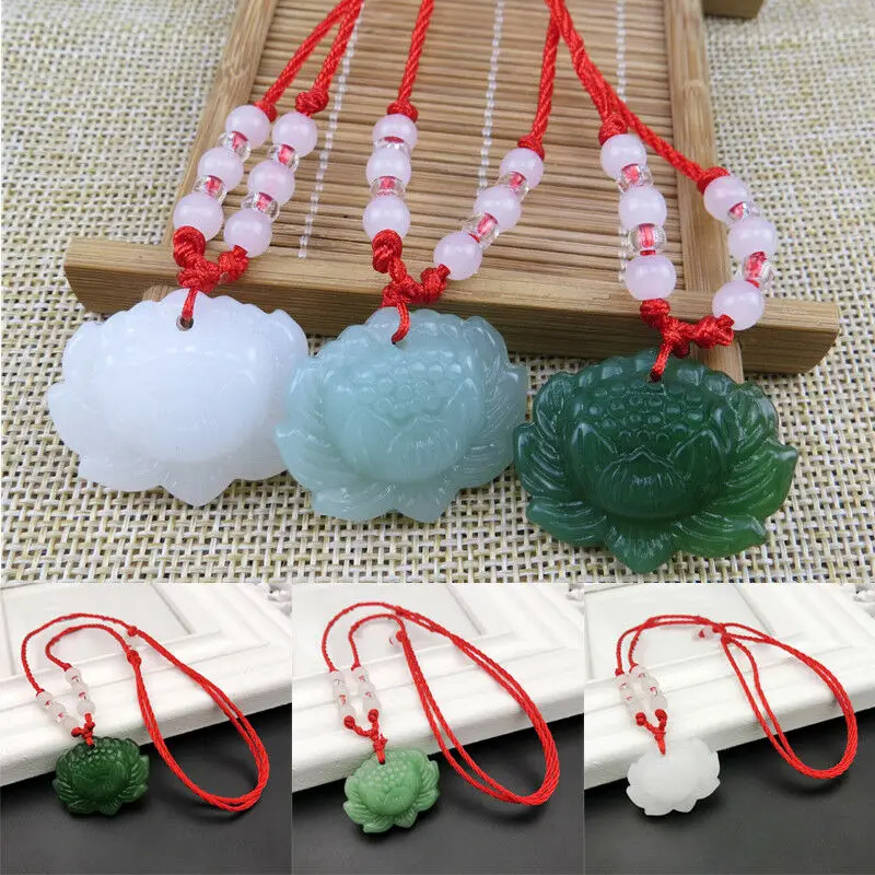 Women'S Fashion Jewellery - Natuurlijke groene jade lotus hanger kralen