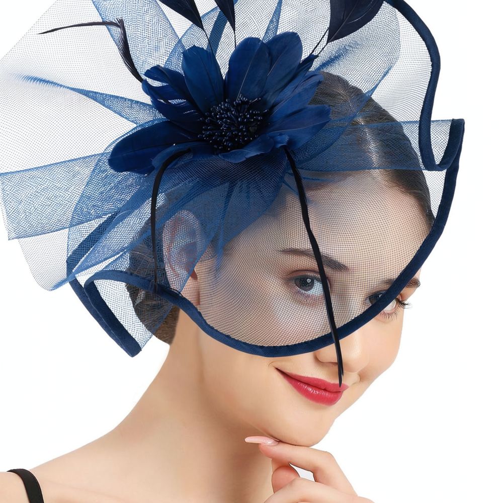 Women'S Fashion Kentucky Derby - Modieuze haaraccessoire van mesh en veren,