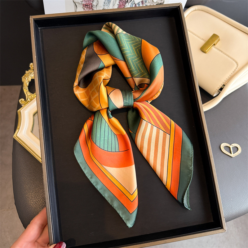 Women Fashion Necktie - 2026 Nieuwe Geometrie Print Zijde Vierkante