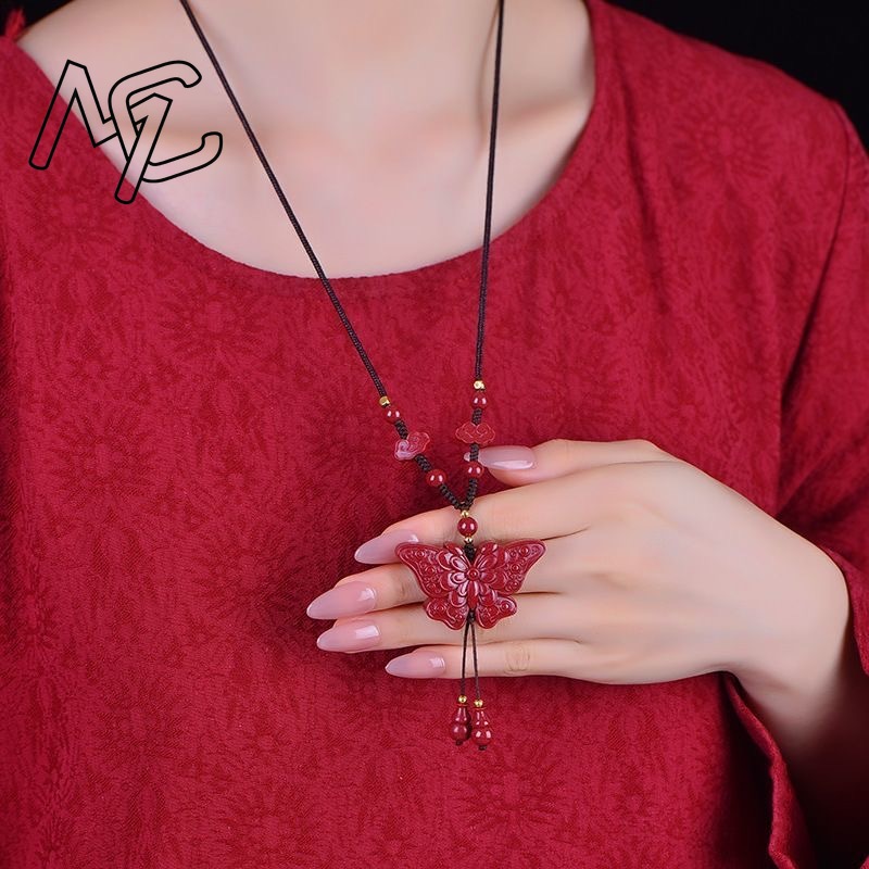 Mode Rode Cinnaber Jade Vlinde - Women'S Fashion Jewellery recensie en prijs