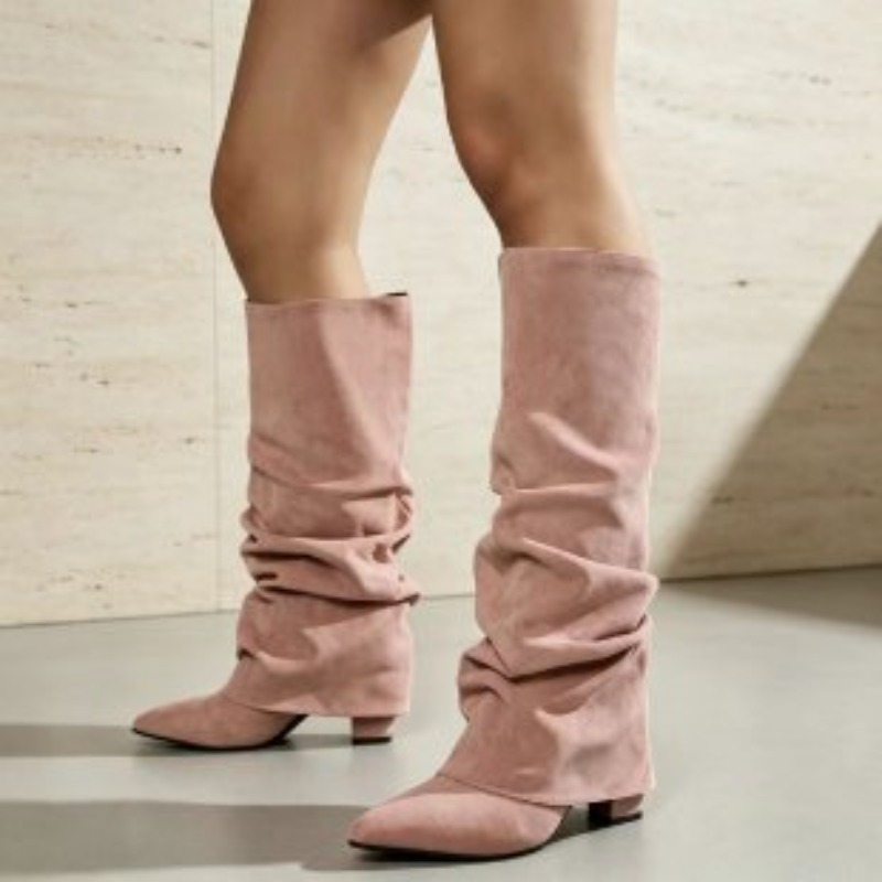 Mode Retro Spitse Teen Geplooi - Women'S Fashion Knee High Boots recensie en prijs