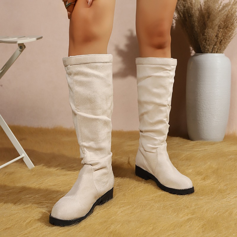 Lente Herfst Mode Geplooide De - Women'S Fashion Knee High Boots recensie en prijs